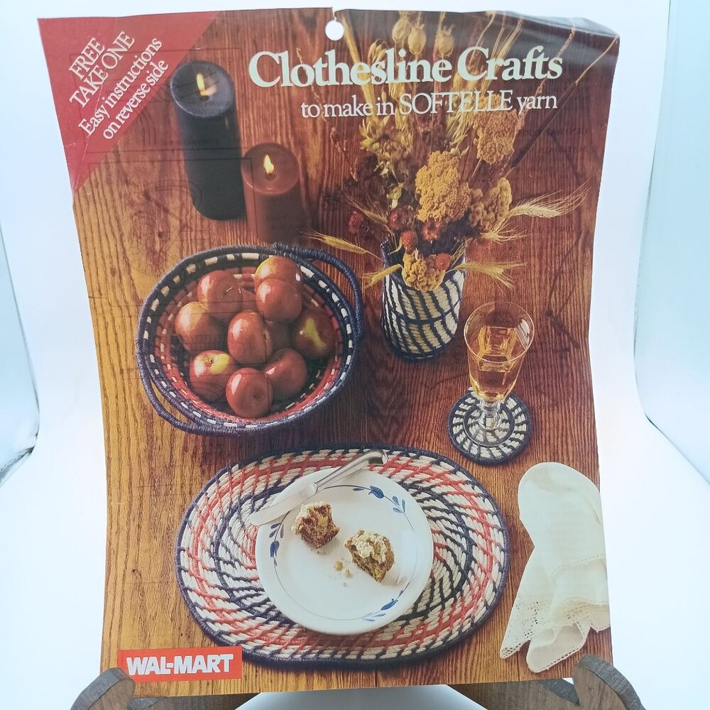 Vintage Chlothesline Crafts Pattern and Instructions, Coiled Work Decor, Softell